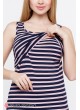 Майка  MILEY для беременных  и кормящих, крупная сине-белая полоска с красными полосочками