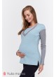 Джемпер SIENA  для беременных  и кормящих, трикотаж голубой меланж + резинка сер.меланж