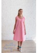Платье с поясом, розовый жаккард